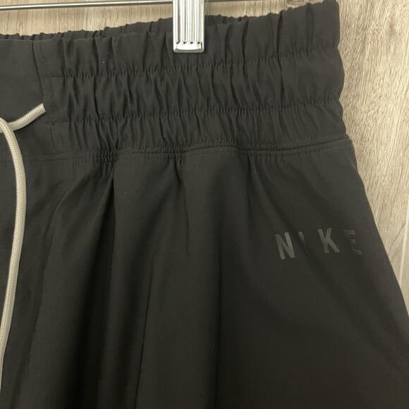 Vintage Nike Mesh Big Logo Skirt Size Medium Lined A Line Black / White Rush - Picture 3 of 13